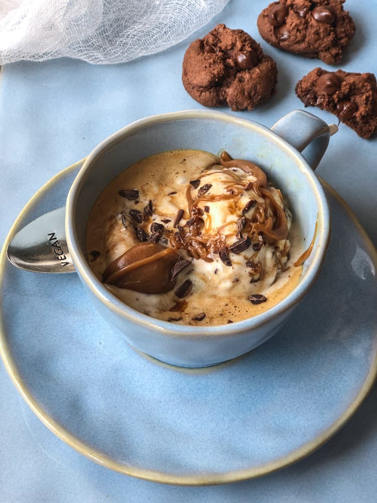 Indulgent Caramel Affogato Recipe (vegan) - simply ceecee