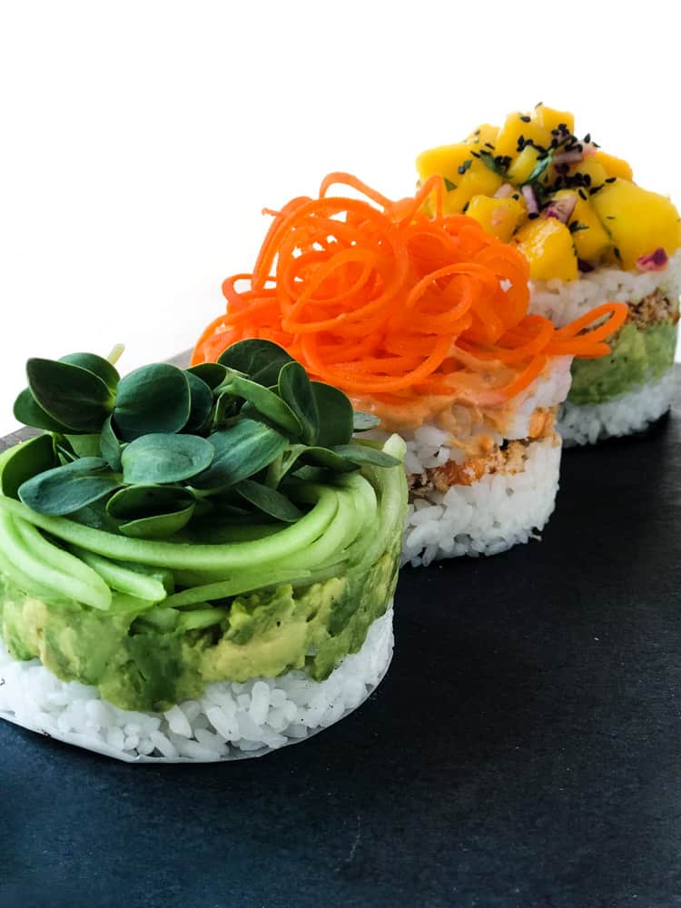 sushi trio on a plate