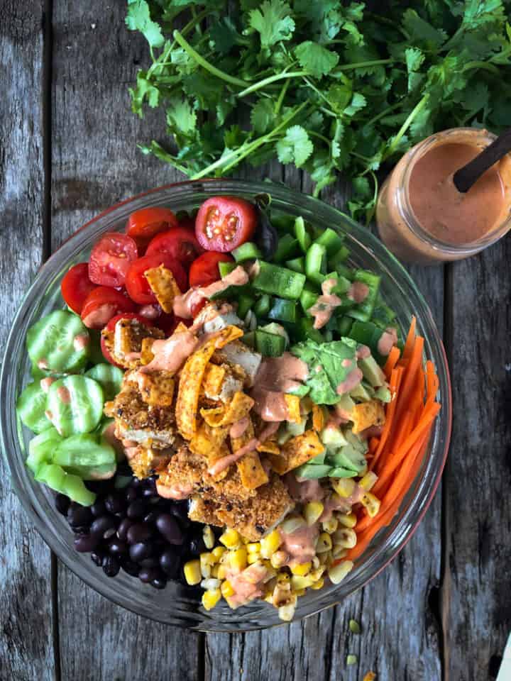 Chopped Salad w/Southwest Dressing (vegan) - simplyceecee.co