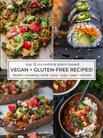 Vegan gluten-free recipe roundup cover page.