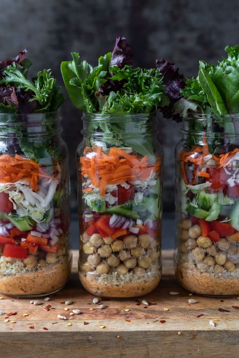 Greek Salad In A Jar Recipe - Vegan Meal Prep Sunday