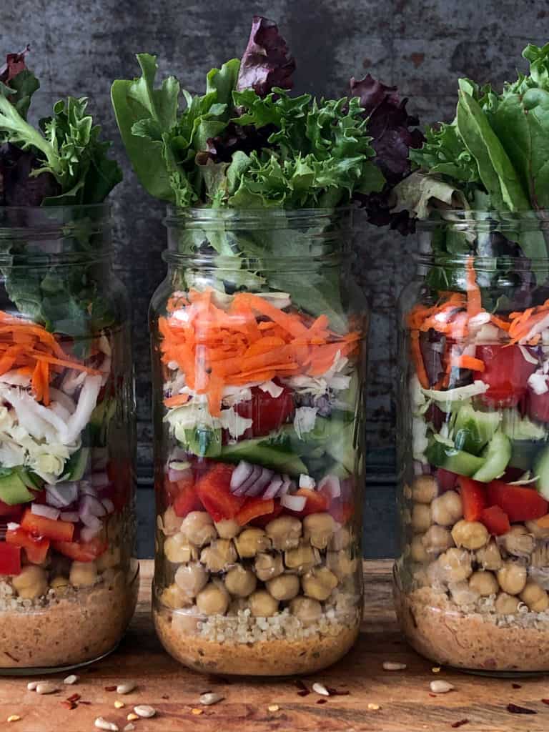 Rainbow Veggie Mason Jar Salad