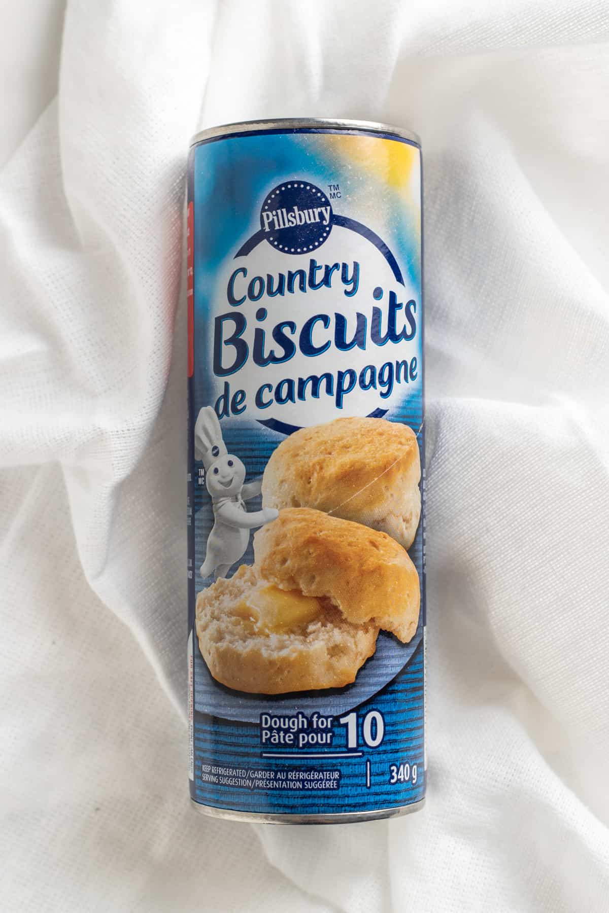 Can of Pillsbury ready made biscuits.