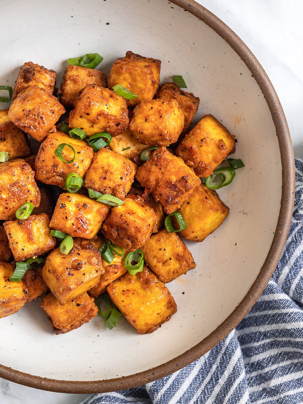 Salt and Pepper Tofu Air Fryer (Crispy, Healthy!)