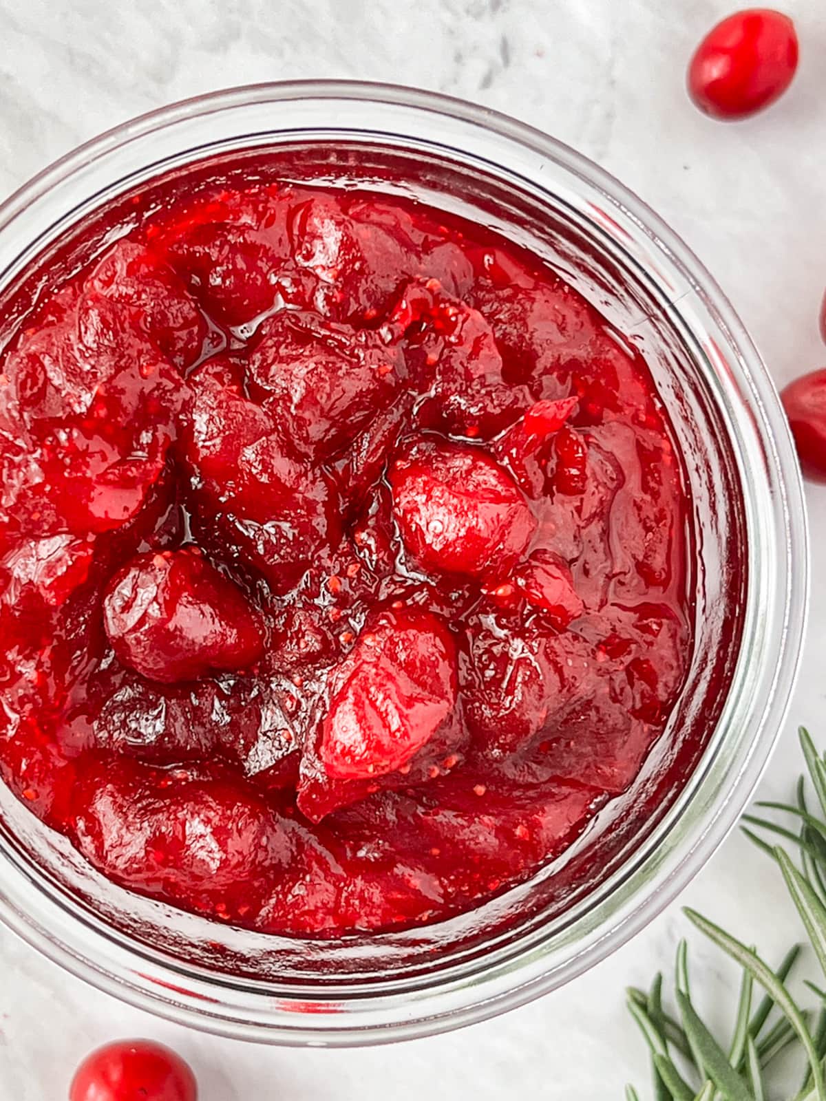 Bowl of healthy cranberry sauce.