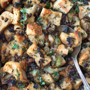Classic bread stuffing recipe for Thanksgiving.